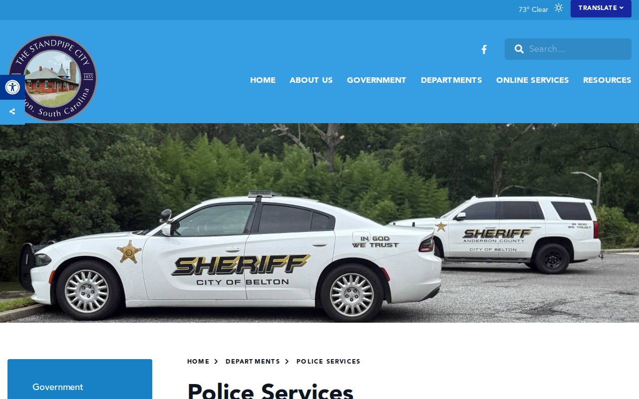 Belton police services source explaining sheriff-provided arrest records route